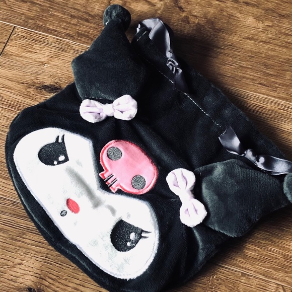 KUROMI-NWOT Soft Dark Gray Drawstring Pouch - Picture 5 of 12